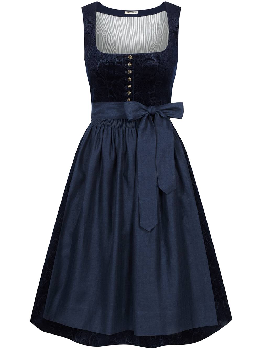 Limberry Nachtblaues Dirndl aus gemustertem Samt - MONIKA NACHTBLAU Neuheiten