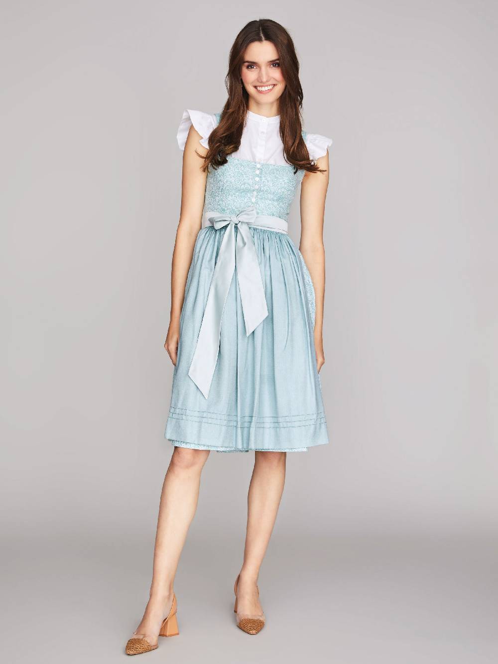 Limberry Türkis-farbenes Dirndl mit Blumenmuster - FIONA TÜRKIS Bestseller