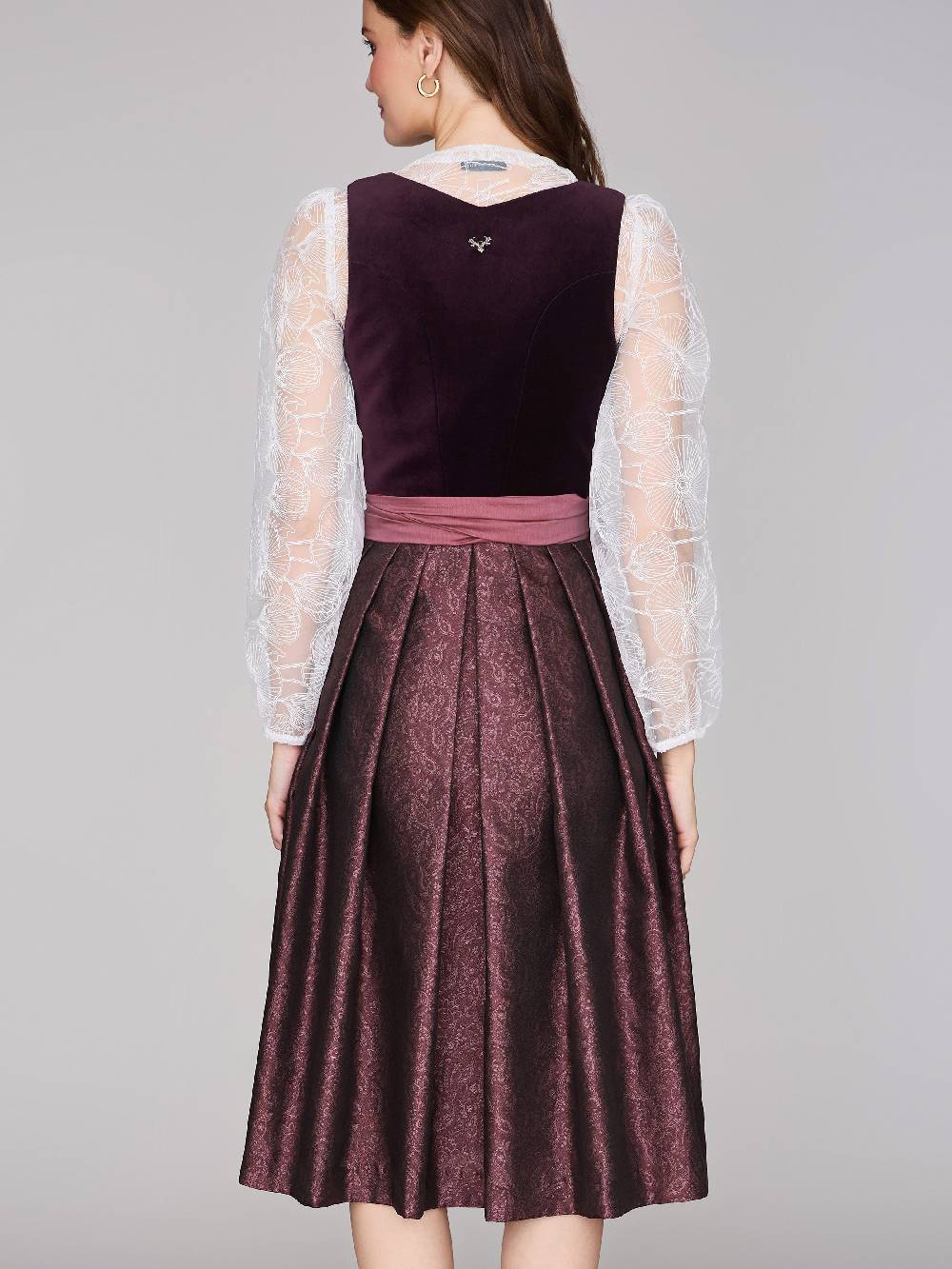 Limberry Mauvefarbenes Dirndl mit Samt-Mieder - JANNI DARK MAUVE VIP-Rabatte