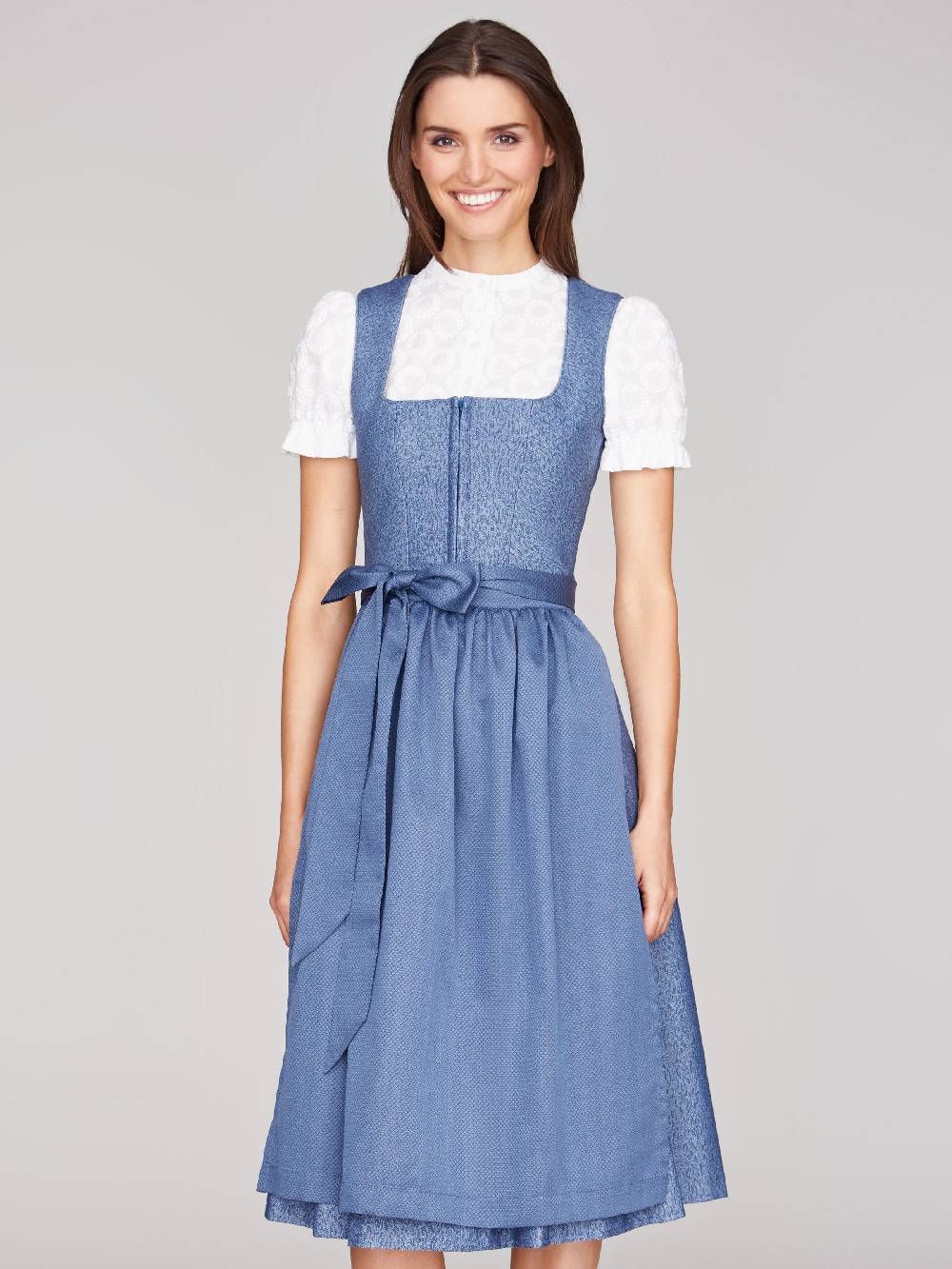 Limberry Hochgeschlossene Dirndlbluse in Weiß - LISA Super Sparpreis