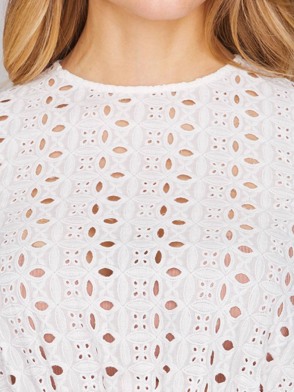 Limberry Hochgeschlossen Dirndlbluse mit Loch-Muster - KEIRA Letzte 3 Tage