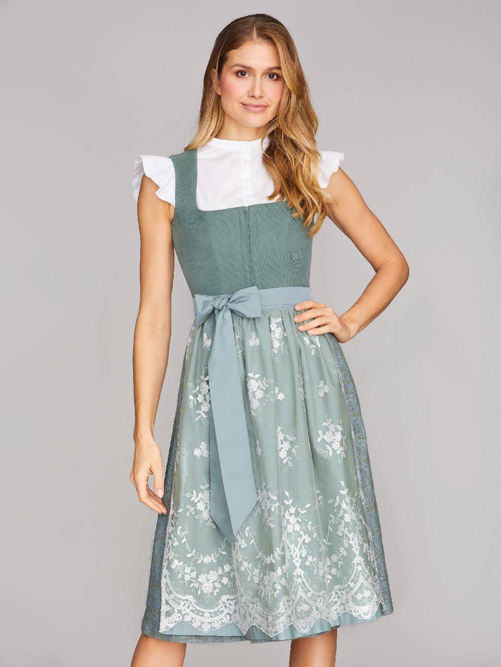Limberry Pistaziengrünes Dirndl mit Cord-Mieder - CAMILLE PISTACHIO Speichern exportieren