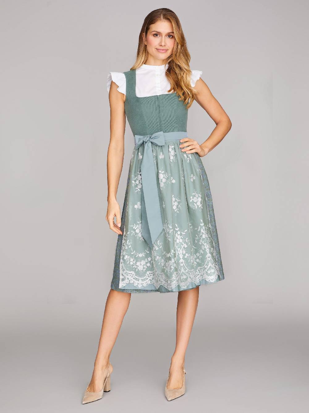 Limberry Pistaziengrünes Dirndl mit Cord-Mieder - CAMILLE PISTACHIO Speichern exportieren