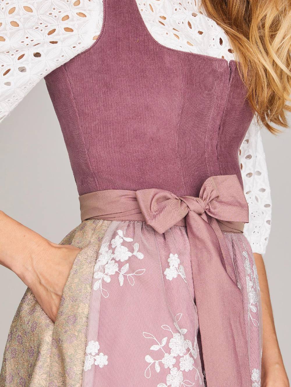 Limberry Pflaumen-farbenes Dirndl mit Cord-Mieder - CAMILLE FADED PLUM zollfrei
