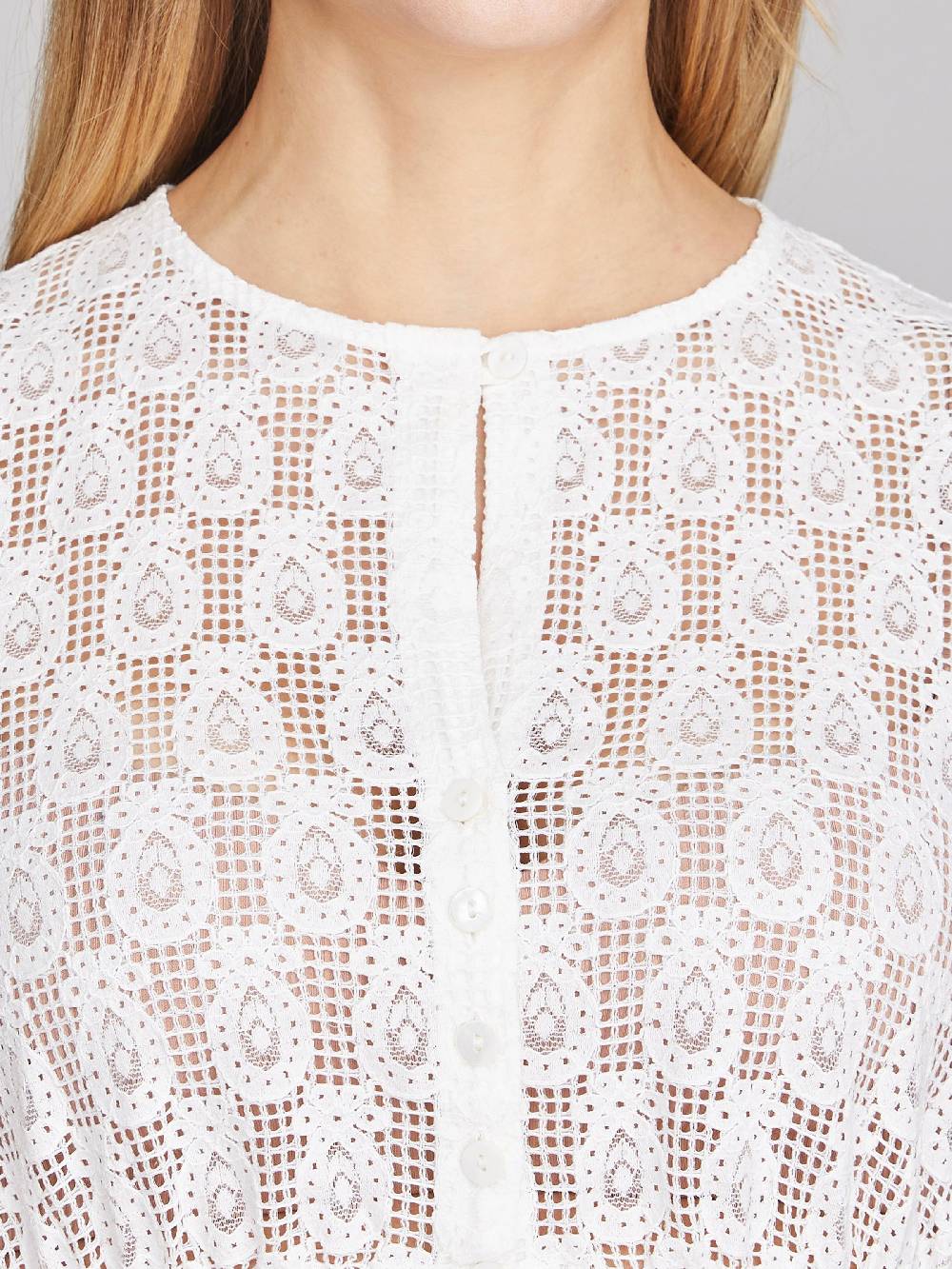 Limberry Weiße Dirndlbluse mit kurzen Puffärmeln - FIORE 50% Rabatt für begrenzte Zeit