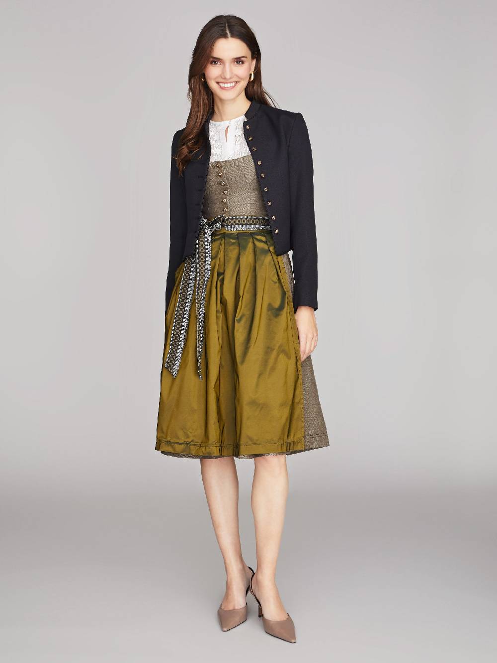 Limberry Olivgrünes Dirndl mit auffallendem Schürzenband - PALOMA OLIV Online