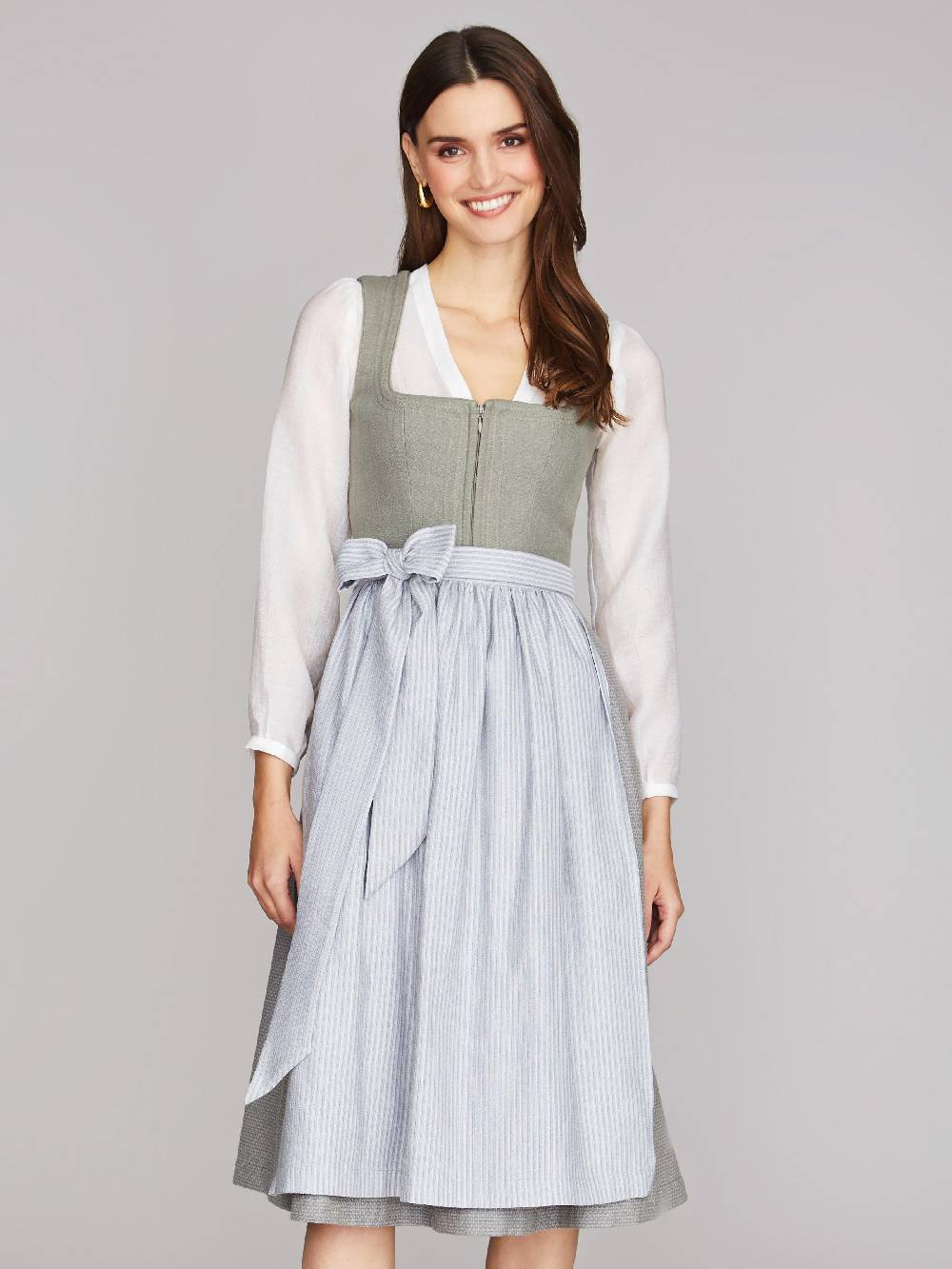 Limberry Grünes Dirndl aus Leinen - CLAIRE MISTY GREEN Hotsell