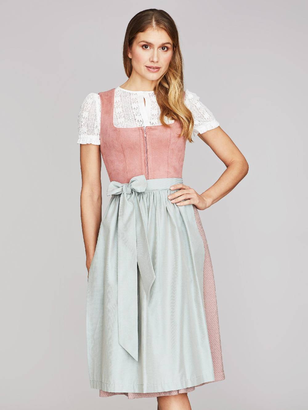 Limberry Rosa-farbenes Dirndl mit Velours-Mieder - JULIE DUSTY ROSE Schlussverkauf