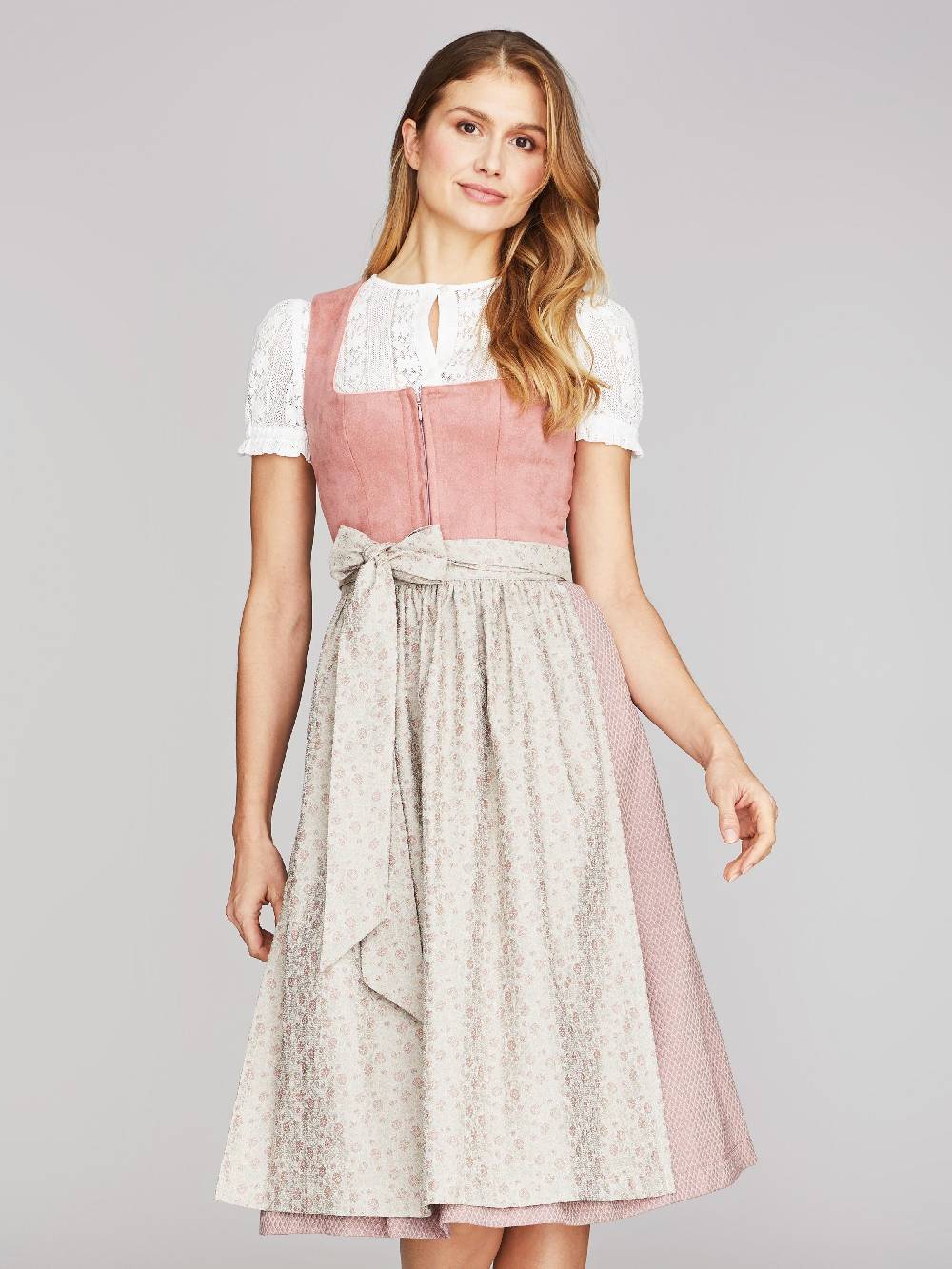 Limberry Rosa-farbenes Dirndl mit Velours-Mieder - JULIE DUSTY ROSE Schlussverkauf