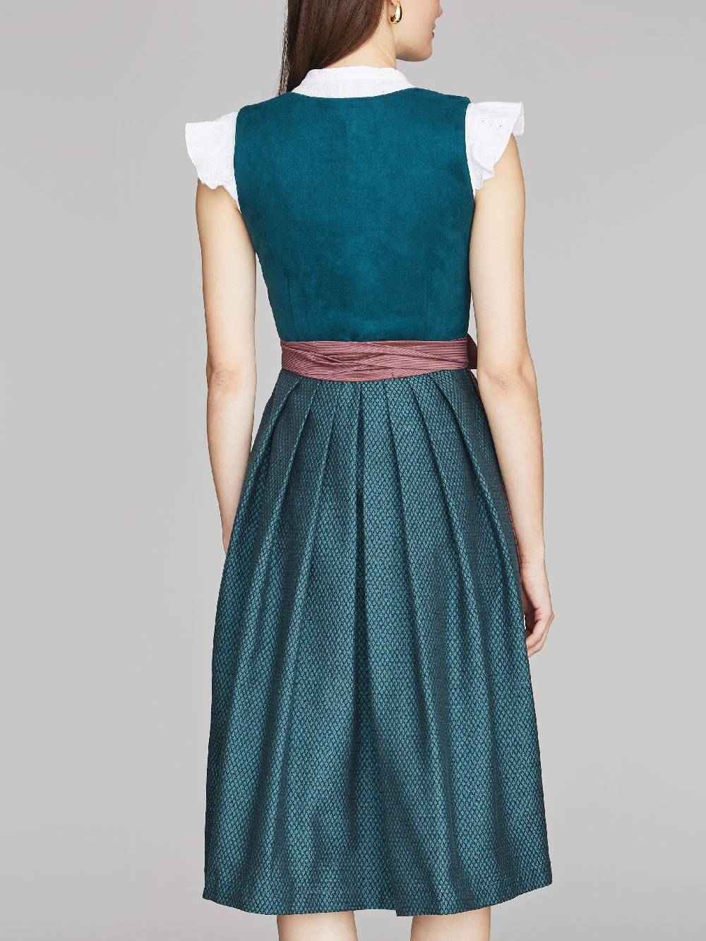 Limberry Blau-Grünes Dirndl mit Velours-Mieder - JULIE DARK TEAL Günstiger Verkauf