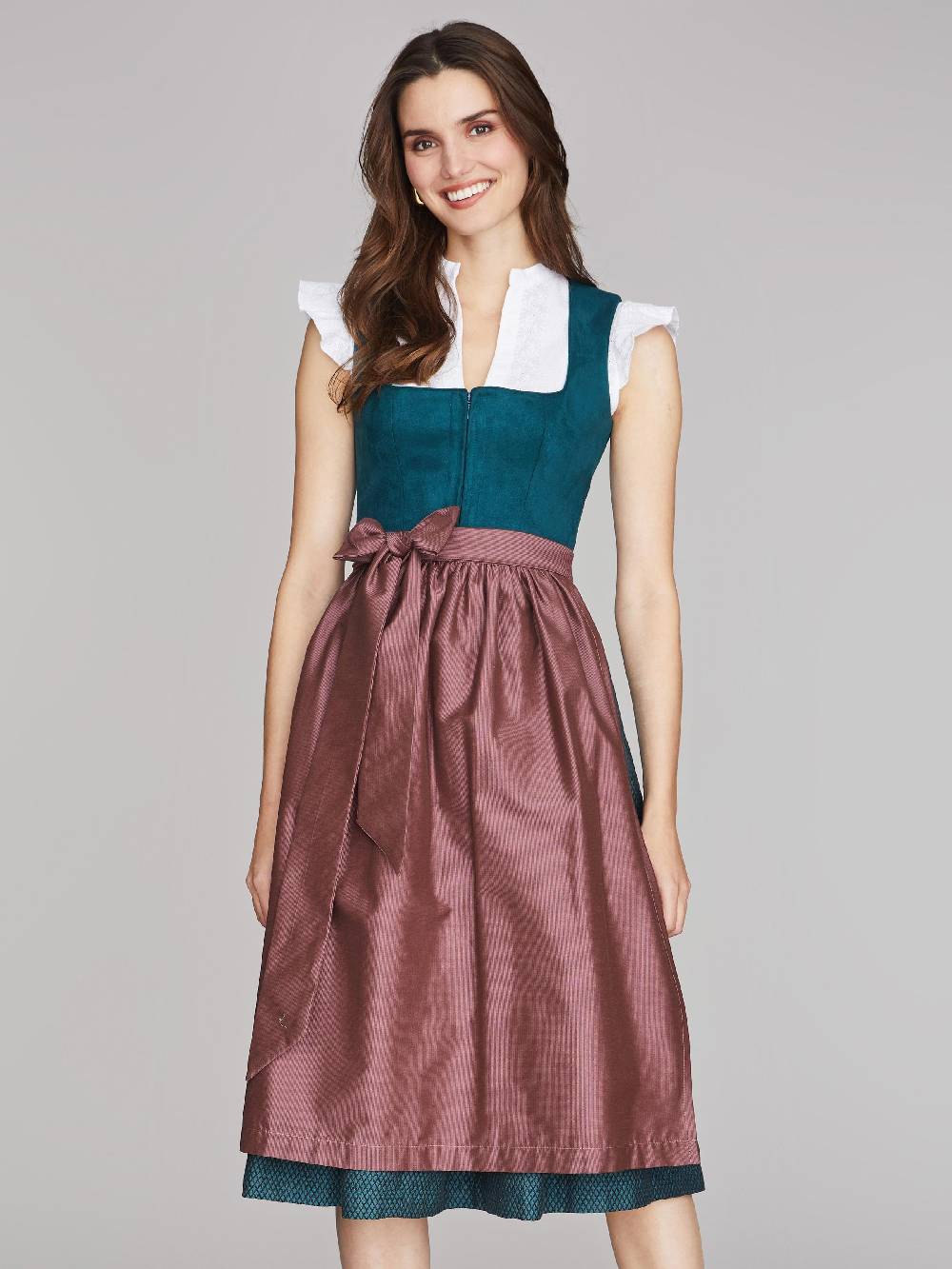 Limberry Blau-Grünes Dirndl mit Velours-Mieder - JULIE DARK TEAL Günstiger Verkauf