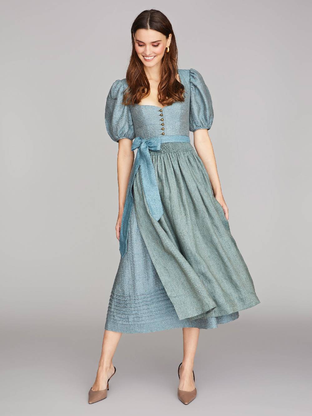 Limberry Blaues Dirndl mit Ärmeln - LINA ARONA BLUE Fabrik Onlineshop