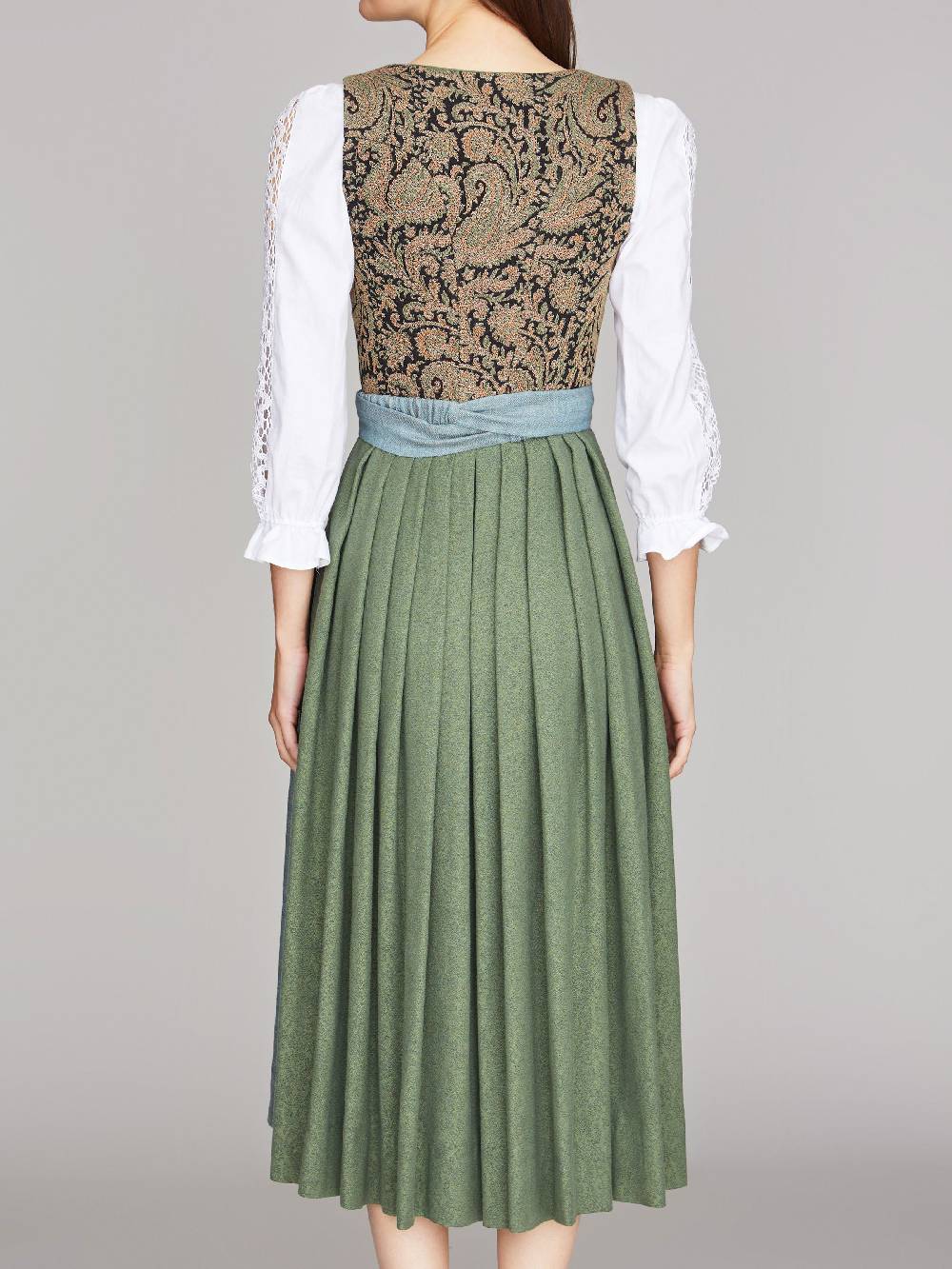 Limberry Gemustertes Dirndl mit Leinen-Mieder - ANNABELLE SCHWARZ Fabrikpreis