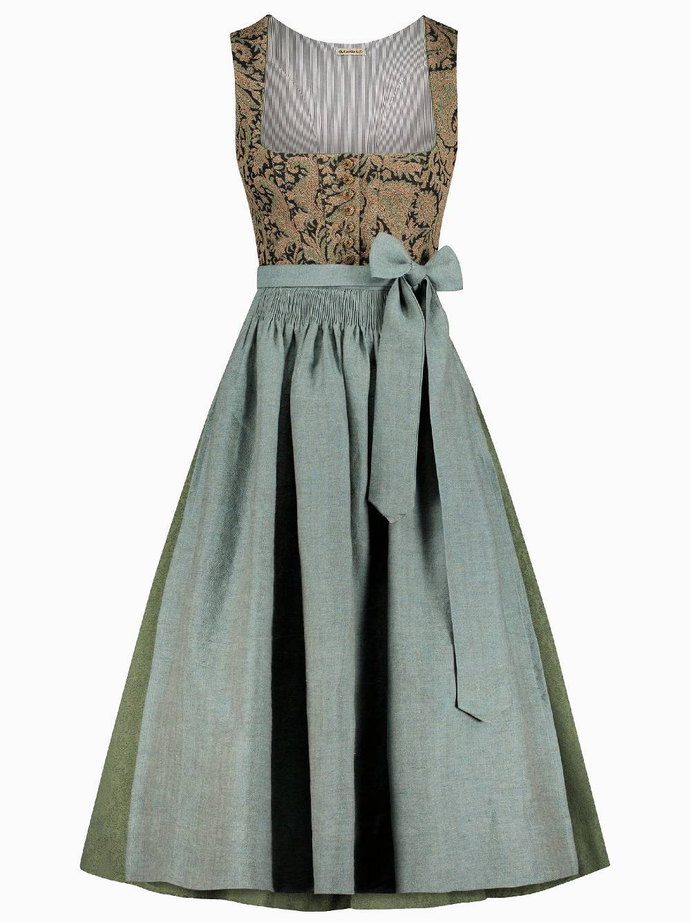 Limberry Gemustertes Dirndl mit Leinen-Mieder - ANNABELLE SCHWARZ Fabrikpreis