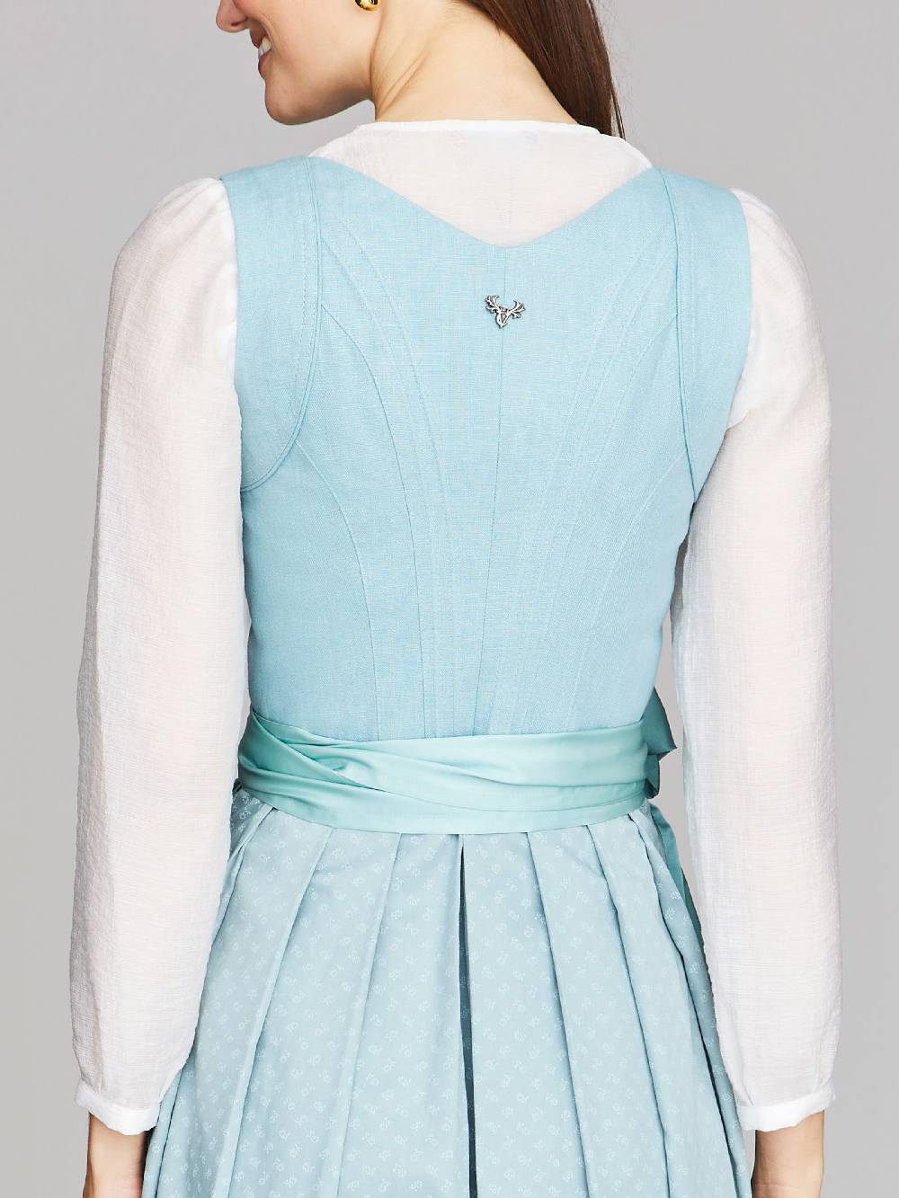 Limberry Hellblaues Dirndl mit Leinen-Mieder - NELLIE GRAPE Sonderangebot