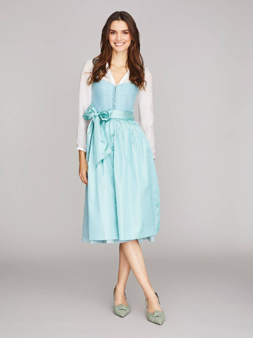 Limberry Hellblaues Dirndl mit Leinen-Mieder - NELLIE GRAPE Sonderangebot