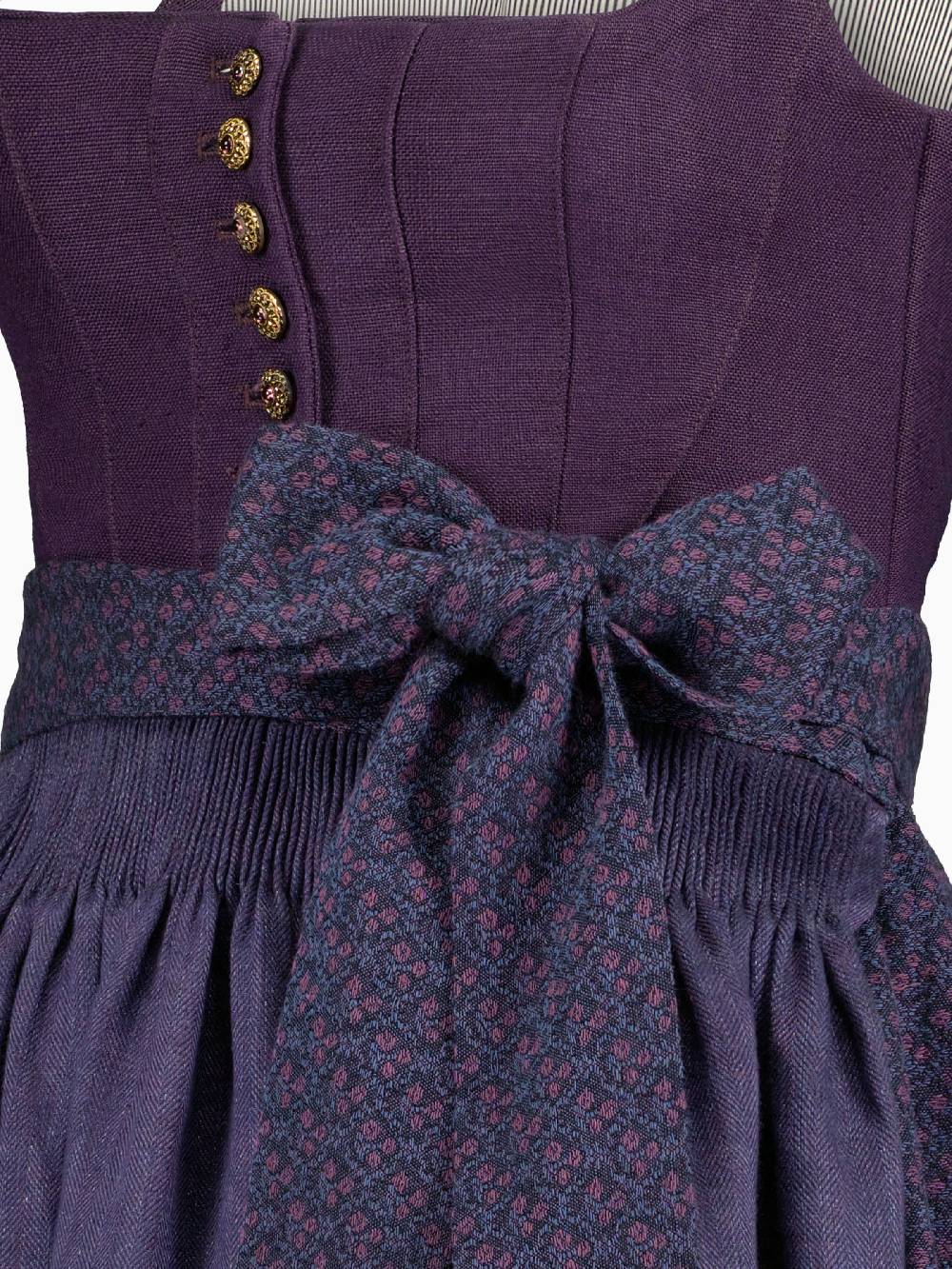 Limberry Brombeerfarbenes Dirndl aus Leinen - ANNABELLE BROMBEER Rabatt