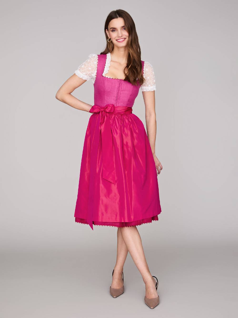 Limberry Pinkes Dirndl mit Leinen-Mieder - MÜNCHEN PINK Black Friday
