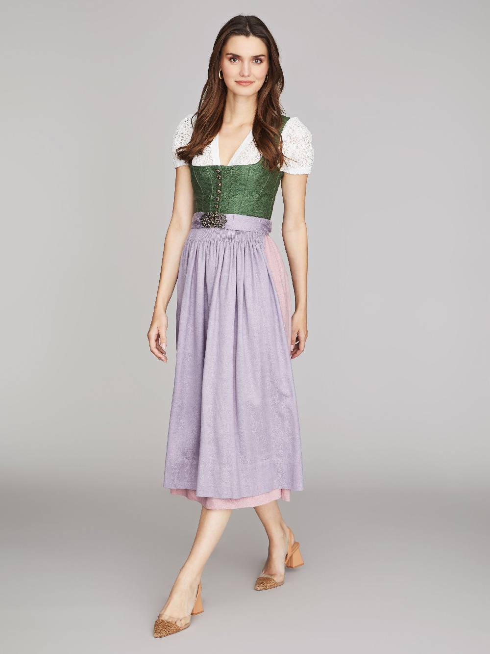 Limberry Kleegrünes Dirndl aus Leinen - ANNABELLE KLEEGRÜN Weihnachtsangebot
