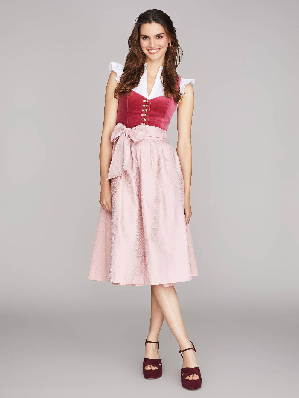 Limberry Pinkes Dirndl mit Samt-Mieder - JANNI VELVET TULIP Valentinstagsangebot
