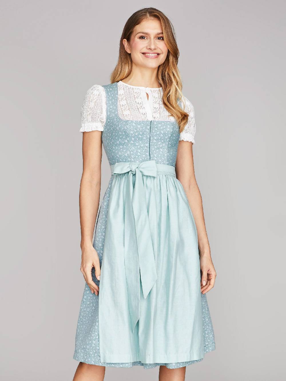 Limberry Hellblaues Dirndl mit Streublumen - LILIA PISTACHIO Lagerräumung