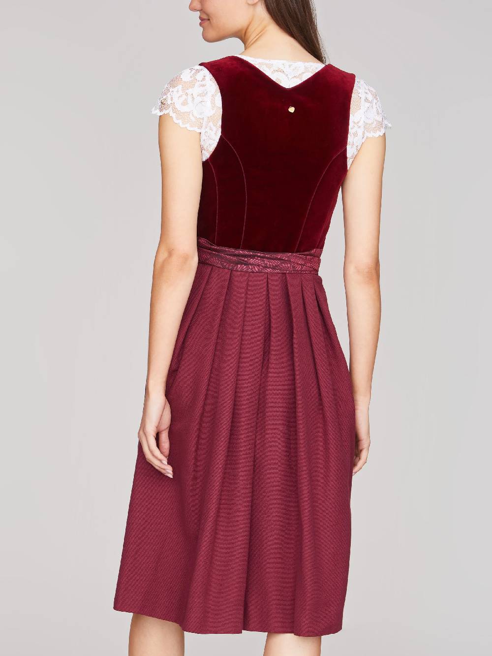 Limberry Dunkelrotes Dirndl mit Samt-Mieder - CAMILLA Kauf eins, bekomm eins gratis