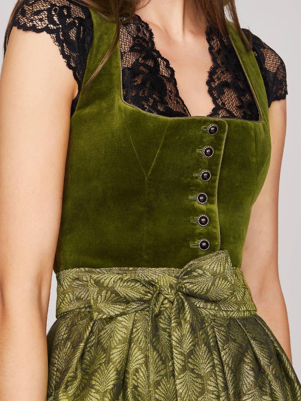 Limberry Olivgrünes Dirndl mit Samt-Mieder - CAMILLA Tägliche Deals