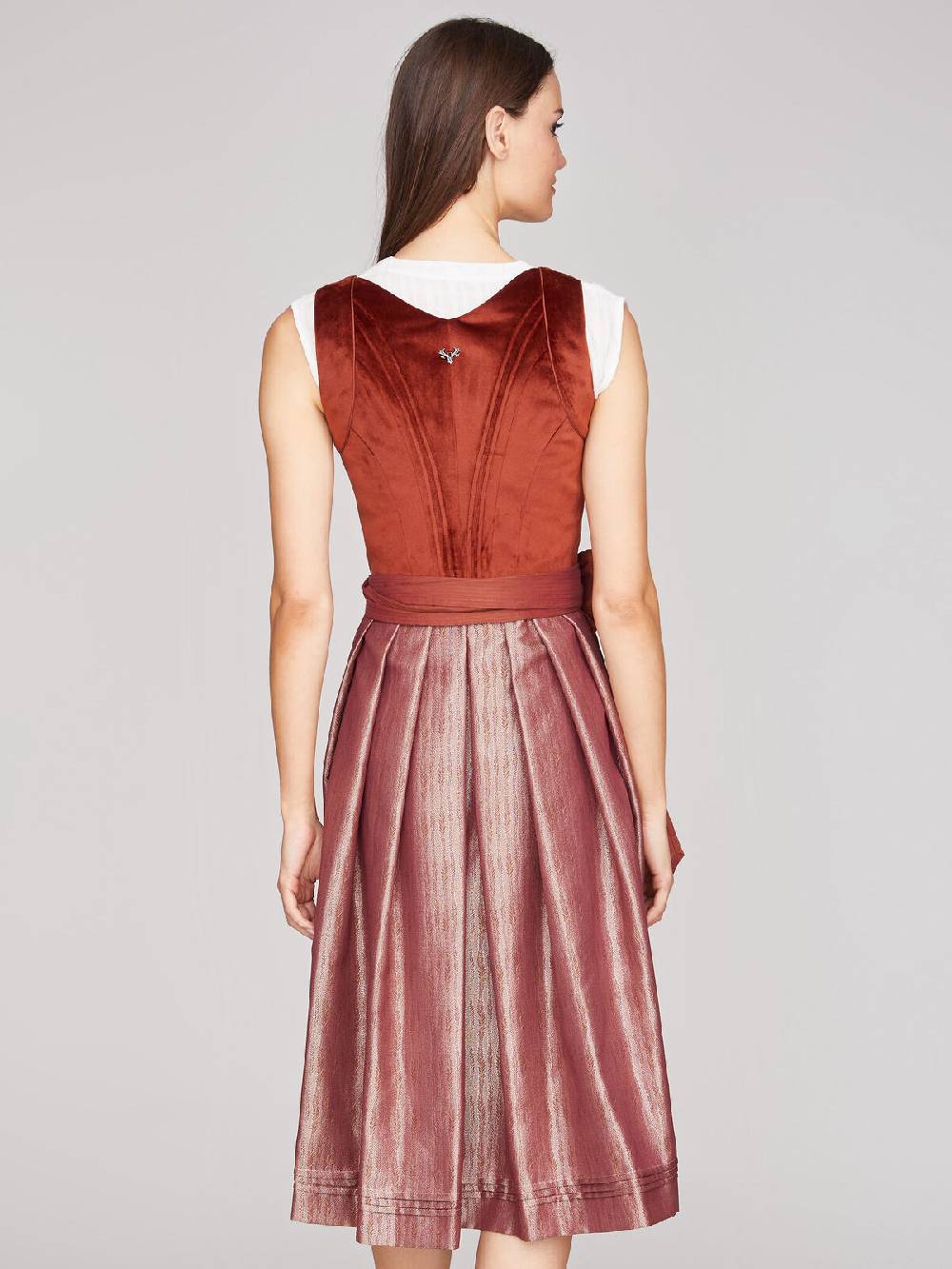 Limberry Rostrotes Dirndl mit Samt Mieder - NELLIE SAFFRON Bis zu 55% Rabatt