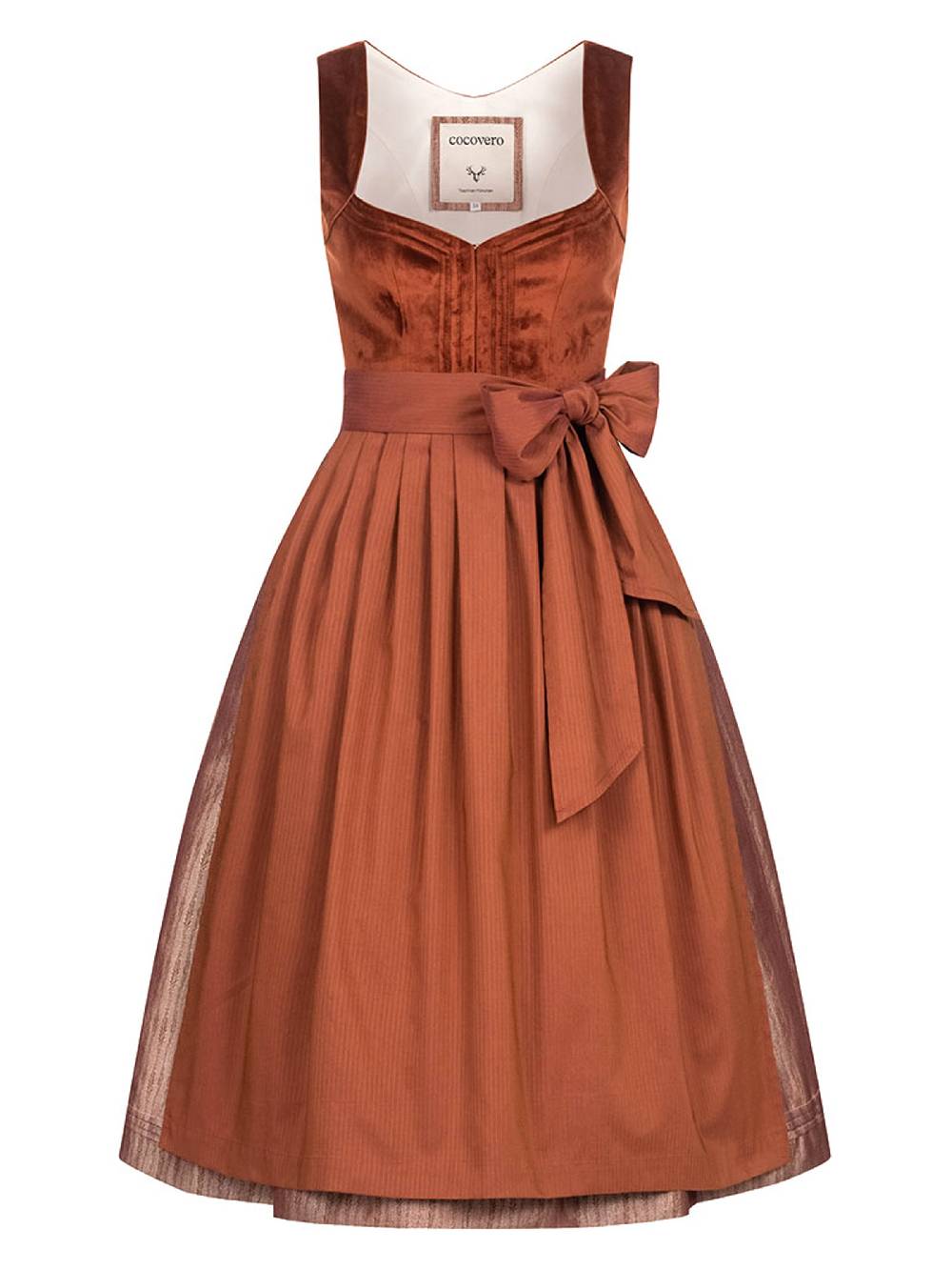 Limberry Rostrotes Dirndl mit Samt Mieder - NELLIE SAFFRON Bis zu 55% Rabatt
