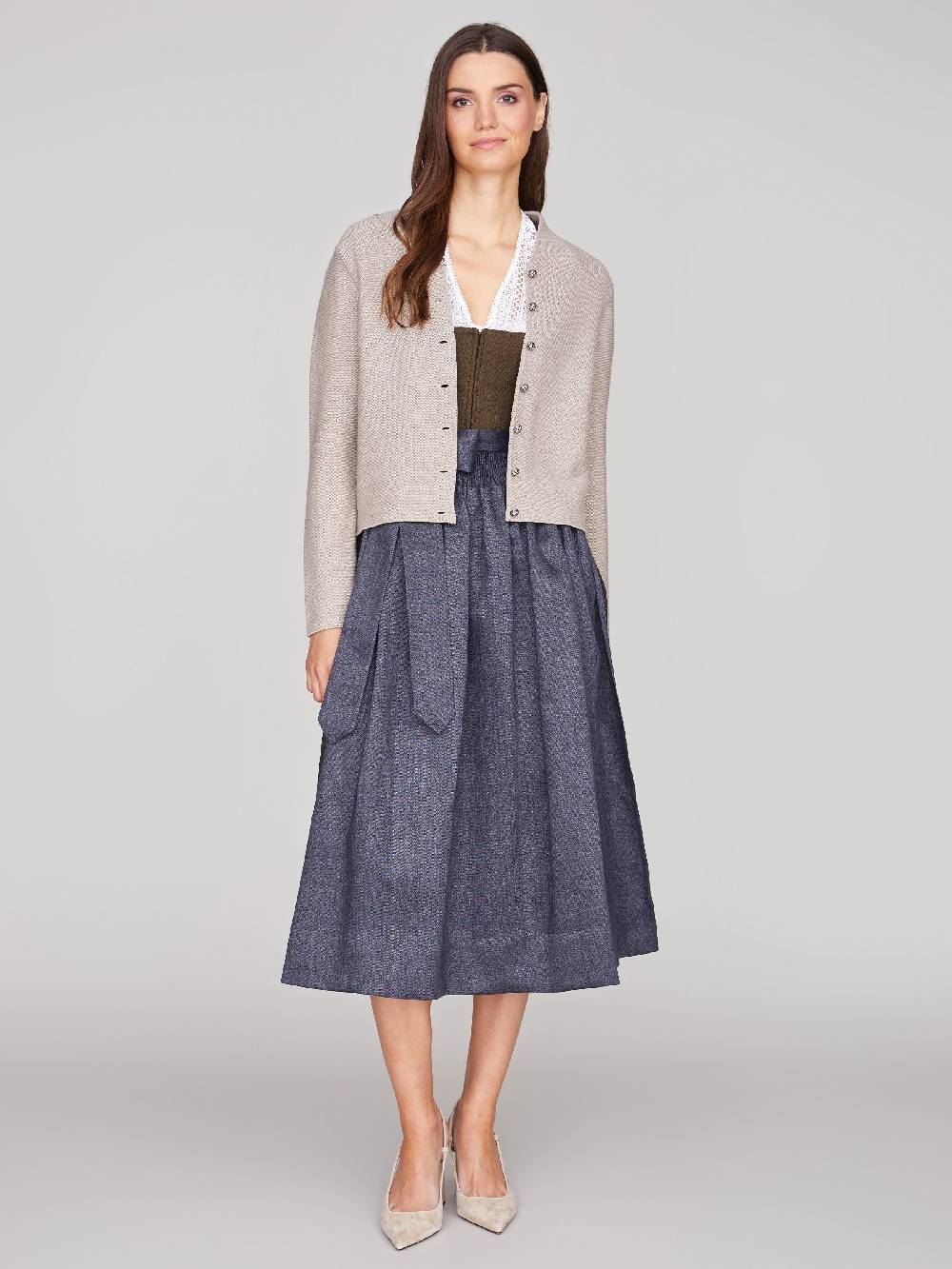 Limberry Olivfarbenes Dirndl - ANTONIA OLIV-ANTHRAZIT 50% Rabatt mit kostenlosem Versand