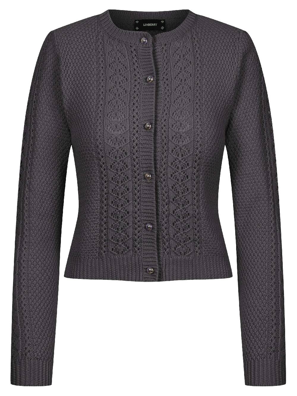 Limberry Steingraue Strickjacke - EVI Clearance-Verkauf