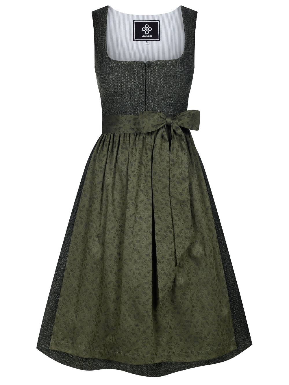 Limberry Dunkelgrünes strukturiertes Dirndl - RAIN DARK GREEN Online