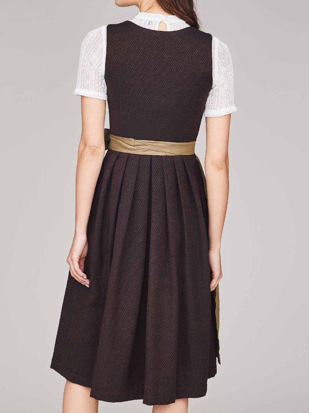 Limberry Dunkelbraunes strukturiertes Dirndl - RAVEN DARK BROWN Outlet
