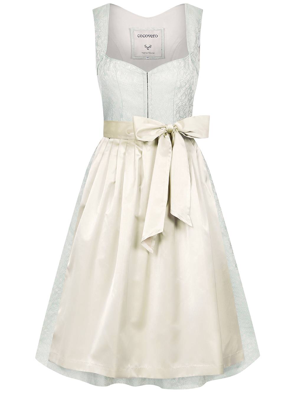 Limberry Hellgrünes Dirndl mit goldenem Muster - ANNELIE FLORAL WATER im Angebot