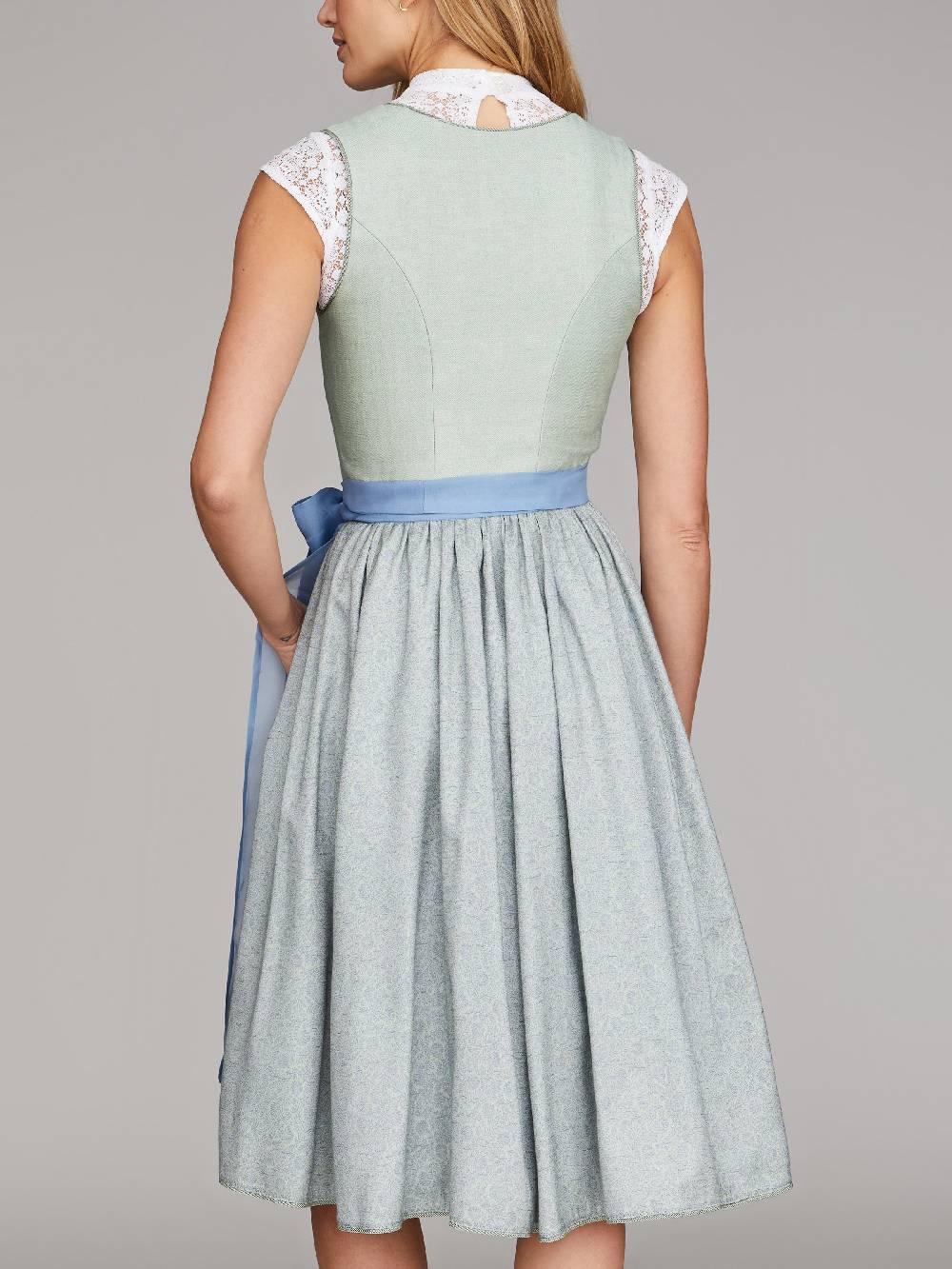 Limberry Salbei-farbenes Dirndl mit Leinen Mieder - ALCAMO SALBEI Limitierter Zeitrabatt