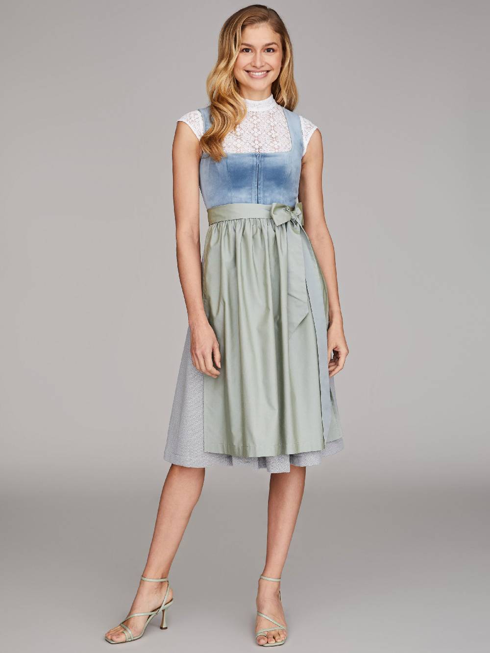 Limberry Mittelblaues Samtdirndl - RUTH VELVET BLUE Großer Ausverkauf