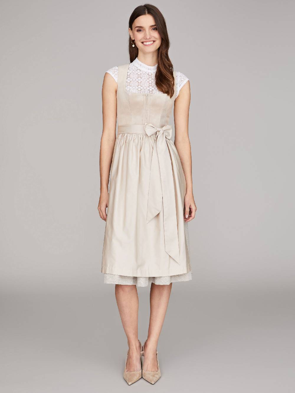 Limberry Beiges Samtdirndl - RUTH SANDSTONE Flash Sale
