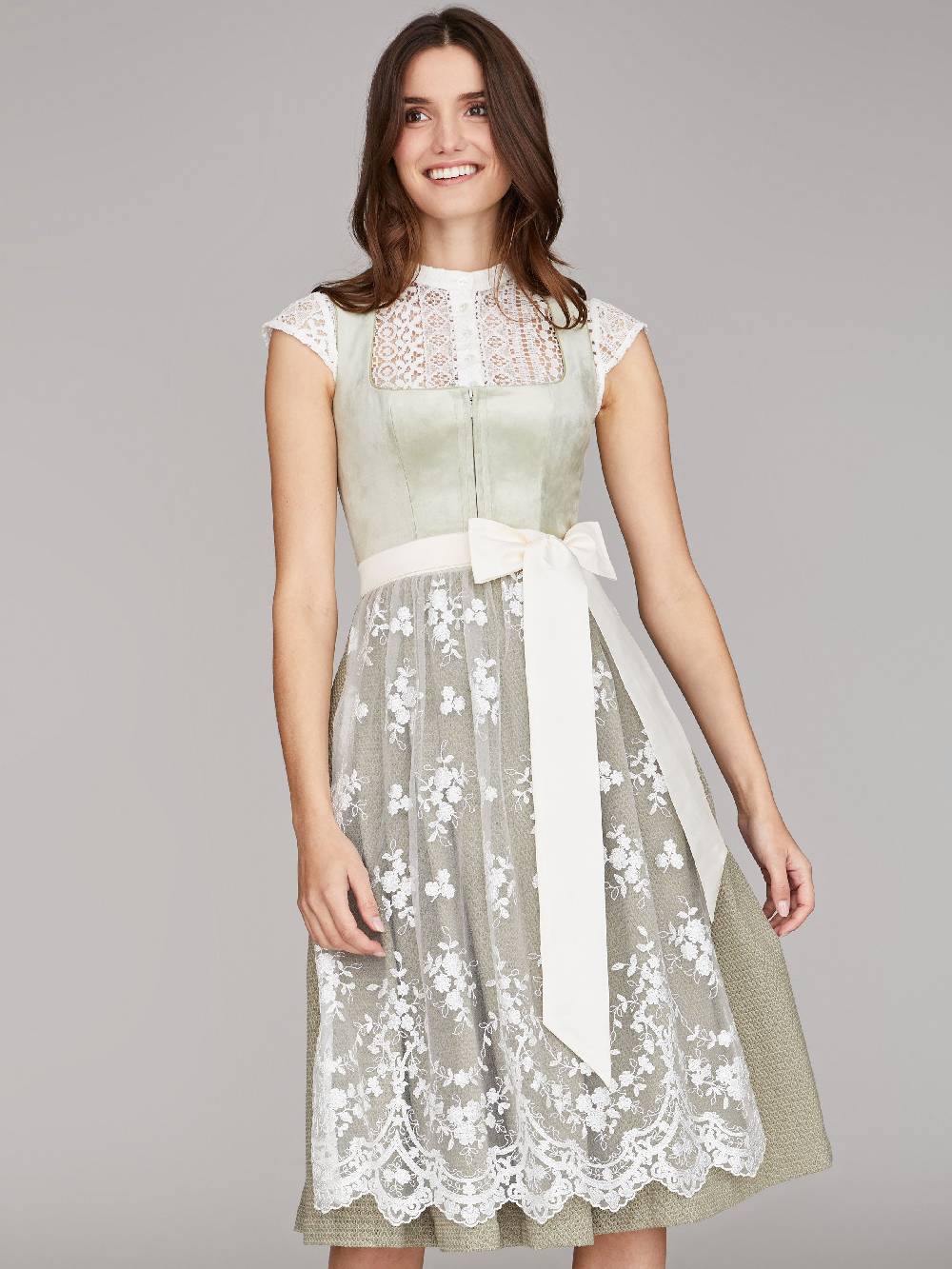 Limberry Salbeigrünes Samtdirndl - RUTH SAGE GREEN Begrenztes Angebot
