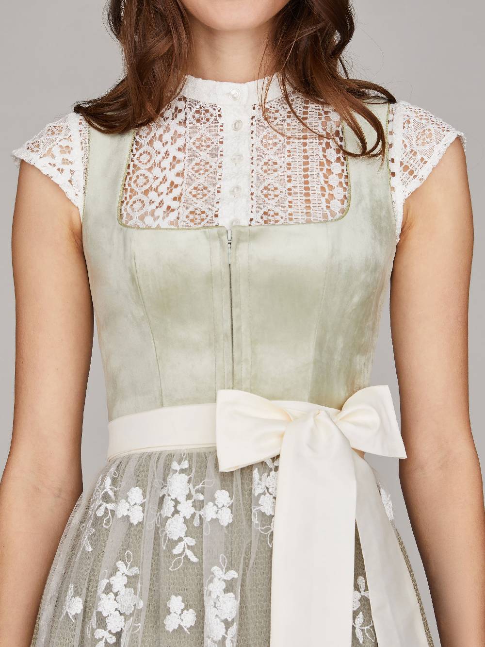Limberry Salbeigrünes Samtdirndl - RUTH SAGE GREEN Begrenztes Angebot