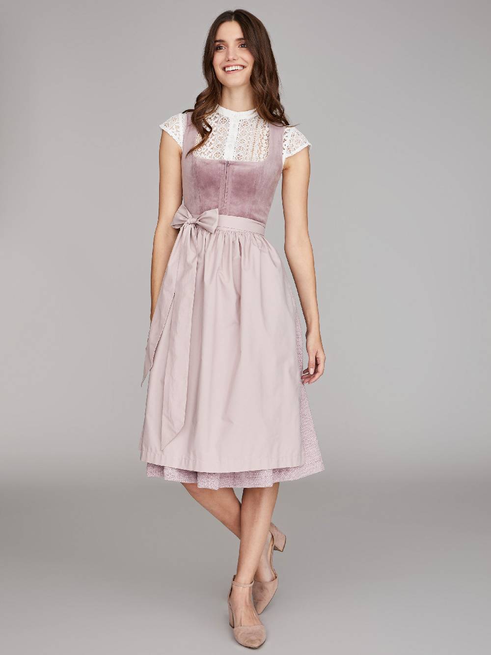 Limberry Mauvefarbenes Samtdirndl - RUTH MELLOW MAUVE Online Shopping