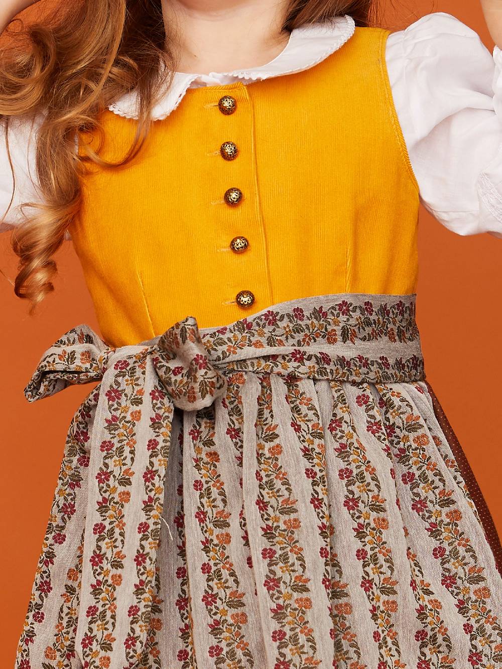 Limberry Senf-farbenes Kinderdirndl mit Schürze - SISSI SENF Lagerräumung