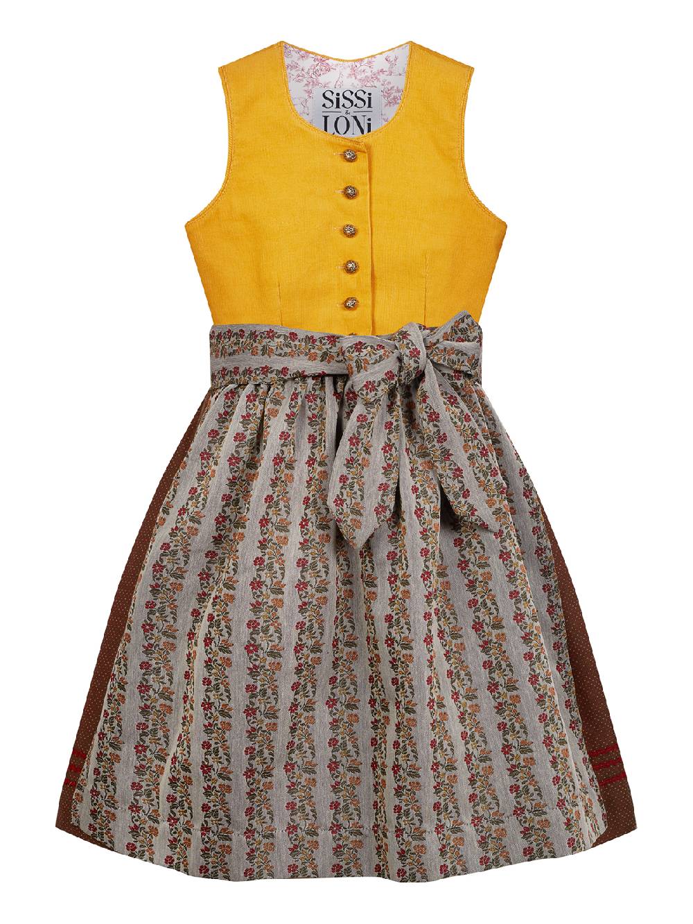 Limberry Senf-farbenes Kinderdirndl mit Schürze - SISSI SENF Lagerräumung