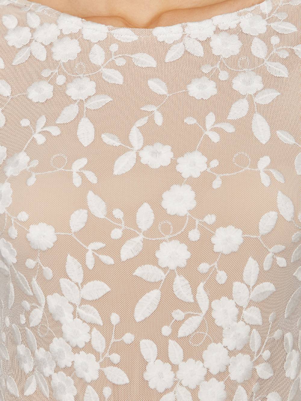 Limberry Langärmliger Braut-Body mit Blumen-Spitze und tiefem Rücken - SCARLET Letzte 3 Tage