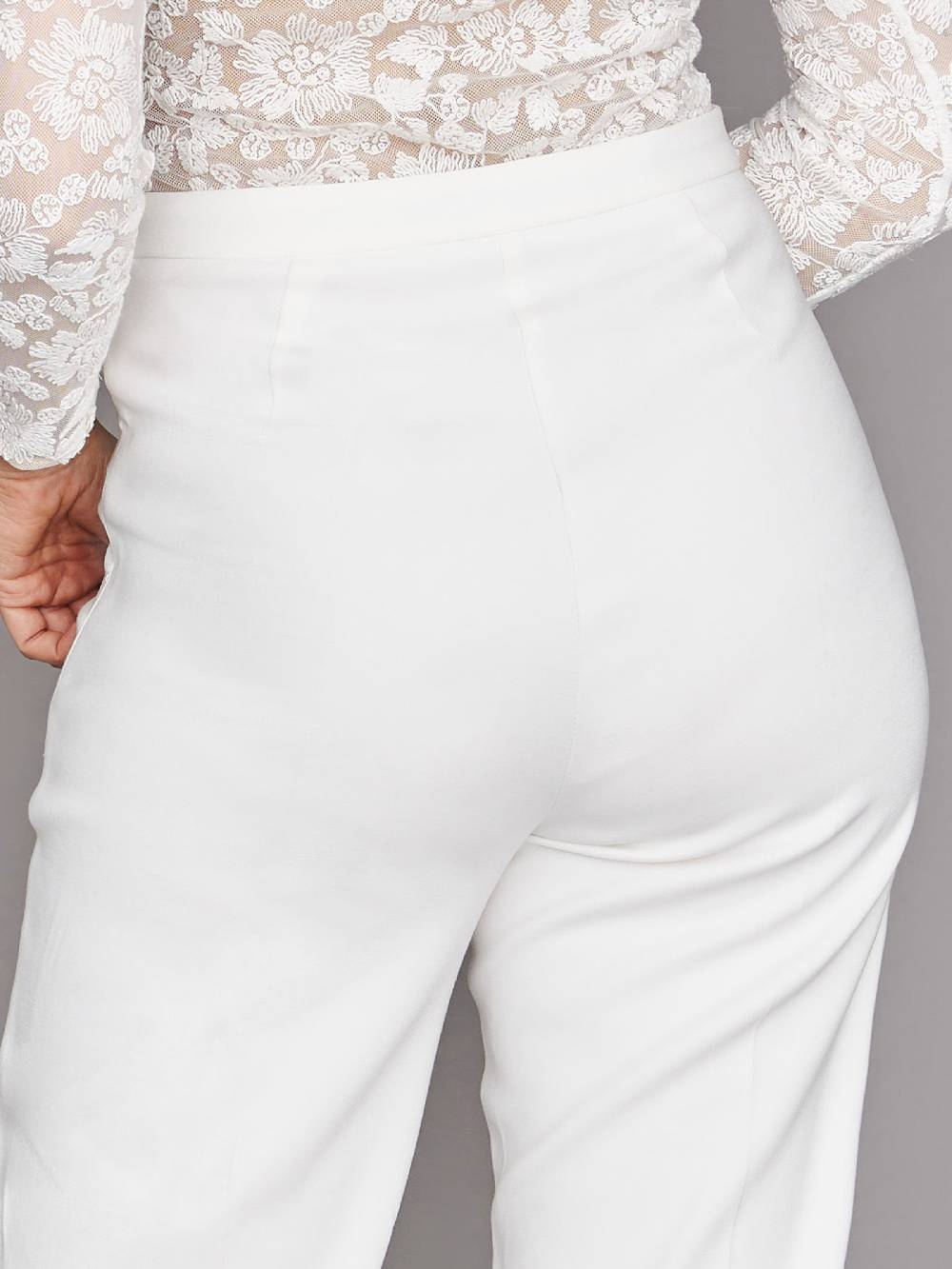Limberry Cremefarbene Braut-Hose mit Bügelfalte - ADELE Vierteljährliche Förderung