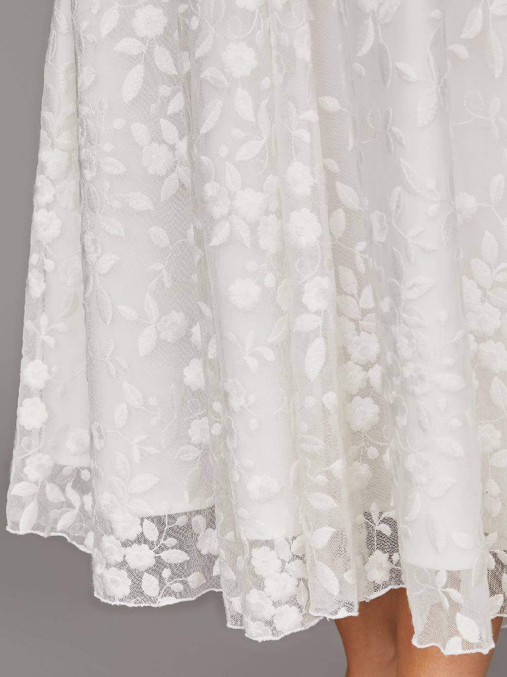 Limberry Mittellanger Braut-Rock mit Blumen-Stickereien - JUNE Clearance-Verkauf