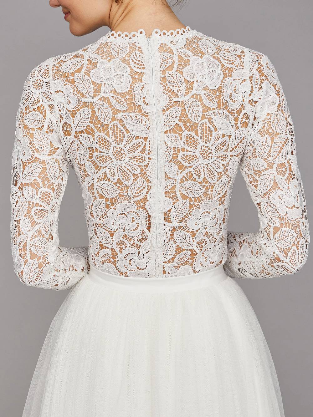 Limberry Langärmliger Braut-Body mit Blumen-Spitze - CARLA Im Verkauf