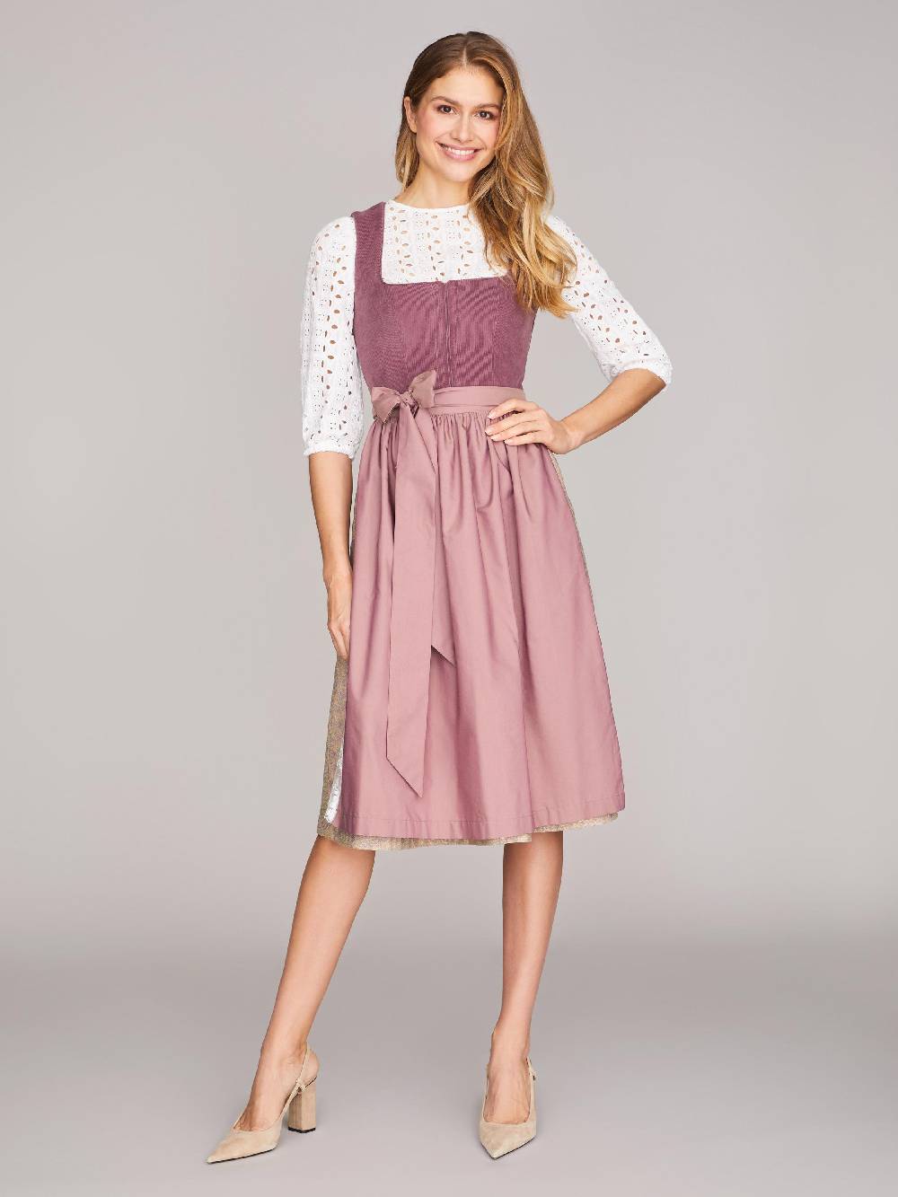 Limberry Pflaumen-farbenes Dirndl mit Cord-Mieder - CAMILLE FADED PLUM Zeitbegrenzte Promotion