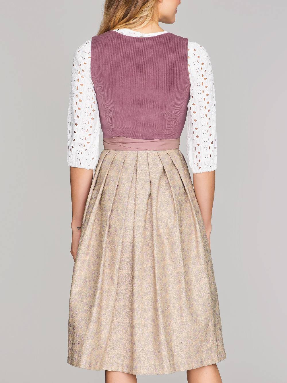 Limberry Pflaumen-farbenes Dirndl mit Cord-Mieder - CAMILLE FADED PLUM Zeitbegrenzte Promotion
