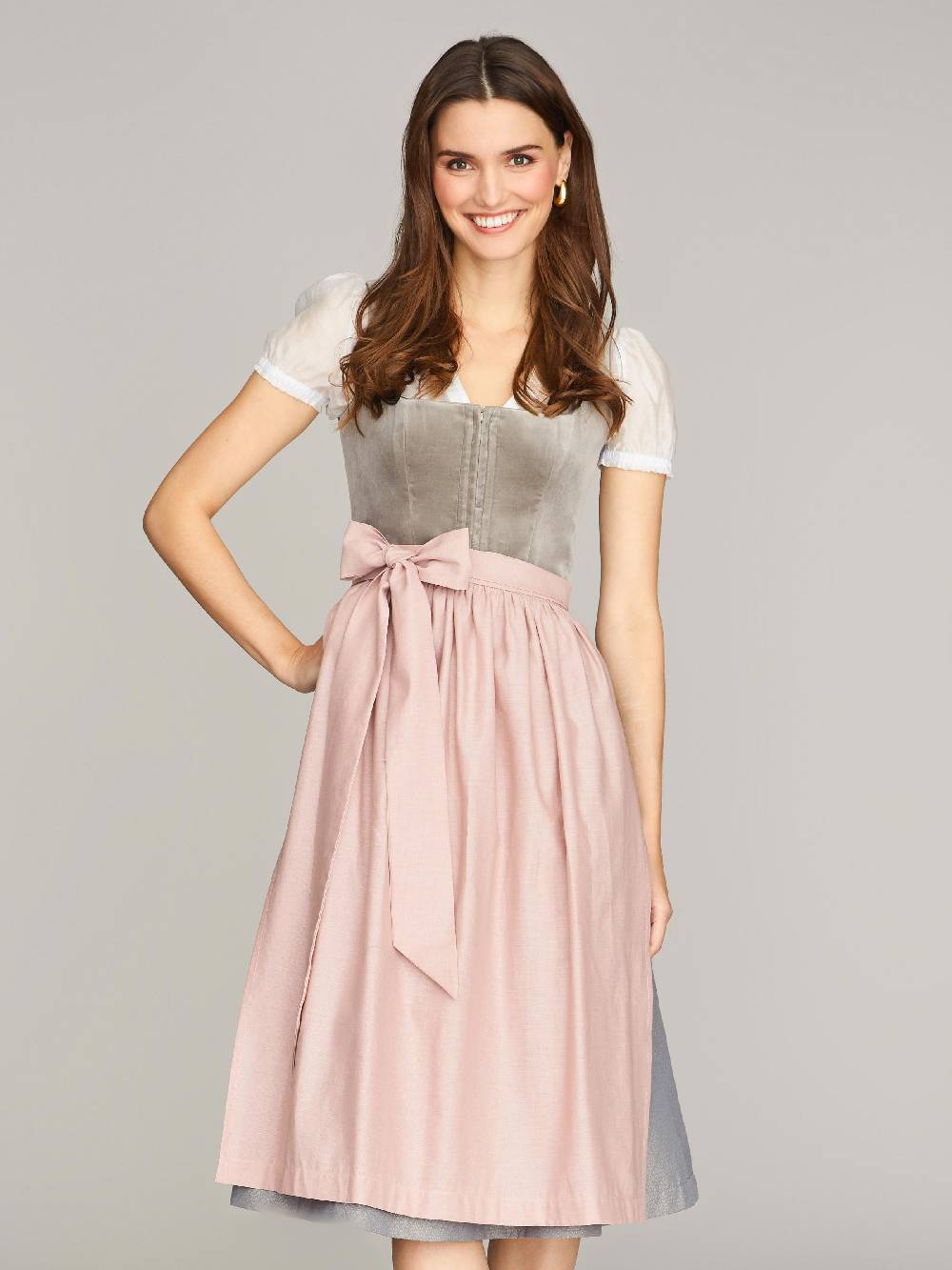 Limberry Graues Dirndl mit Samt-Mieder - DELILAH SKYLIGHT GREY Nur für heute