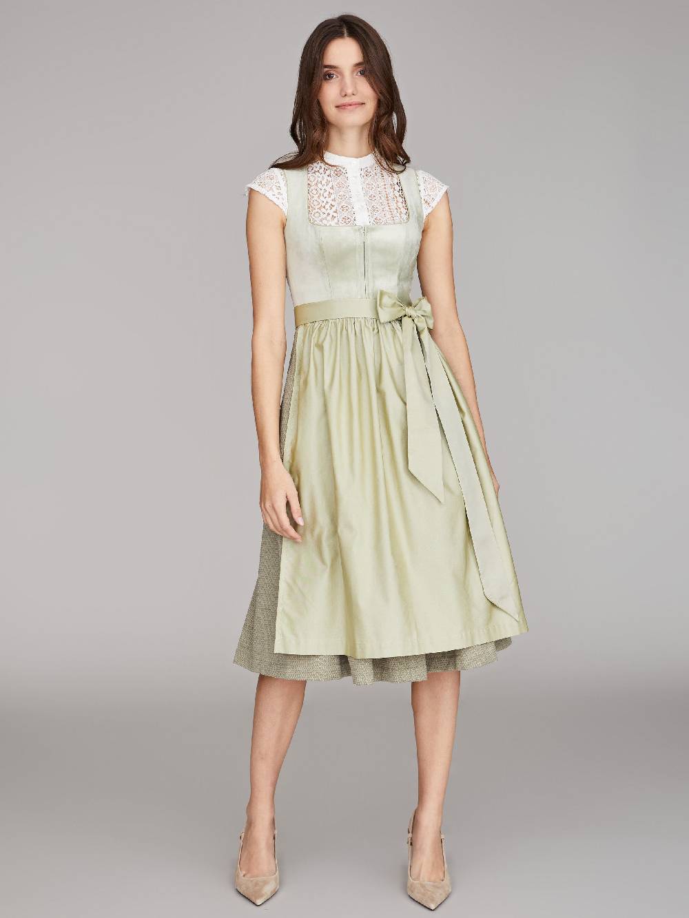 Limberry Salbeigrünes Samtdirndl - RUTH SAGE GREEN Riesige Rabatte